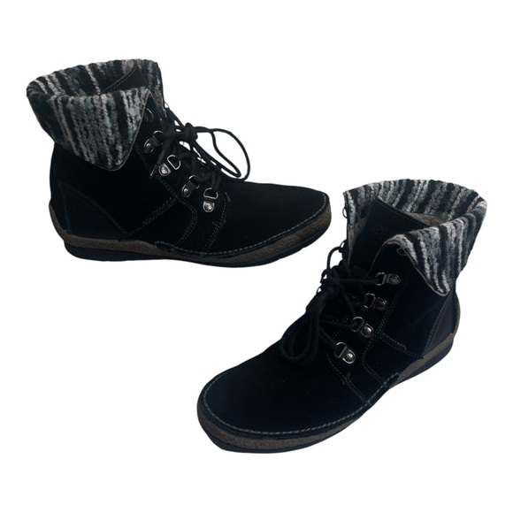 Propet Dayna Black Leather Suede Lace Up Ankle Boots Booties Women’s size 8.5 - Picture 1 of 15